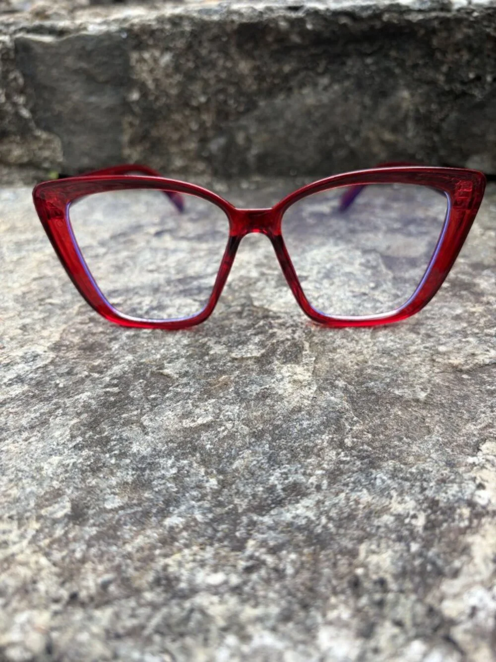 Red Cat Eye Blue Light Blocking Glasses Clear Lens Fashion Eyewear NEW